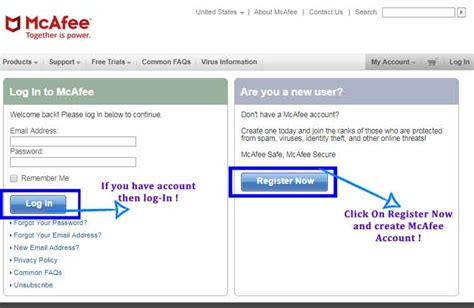 mcafee account